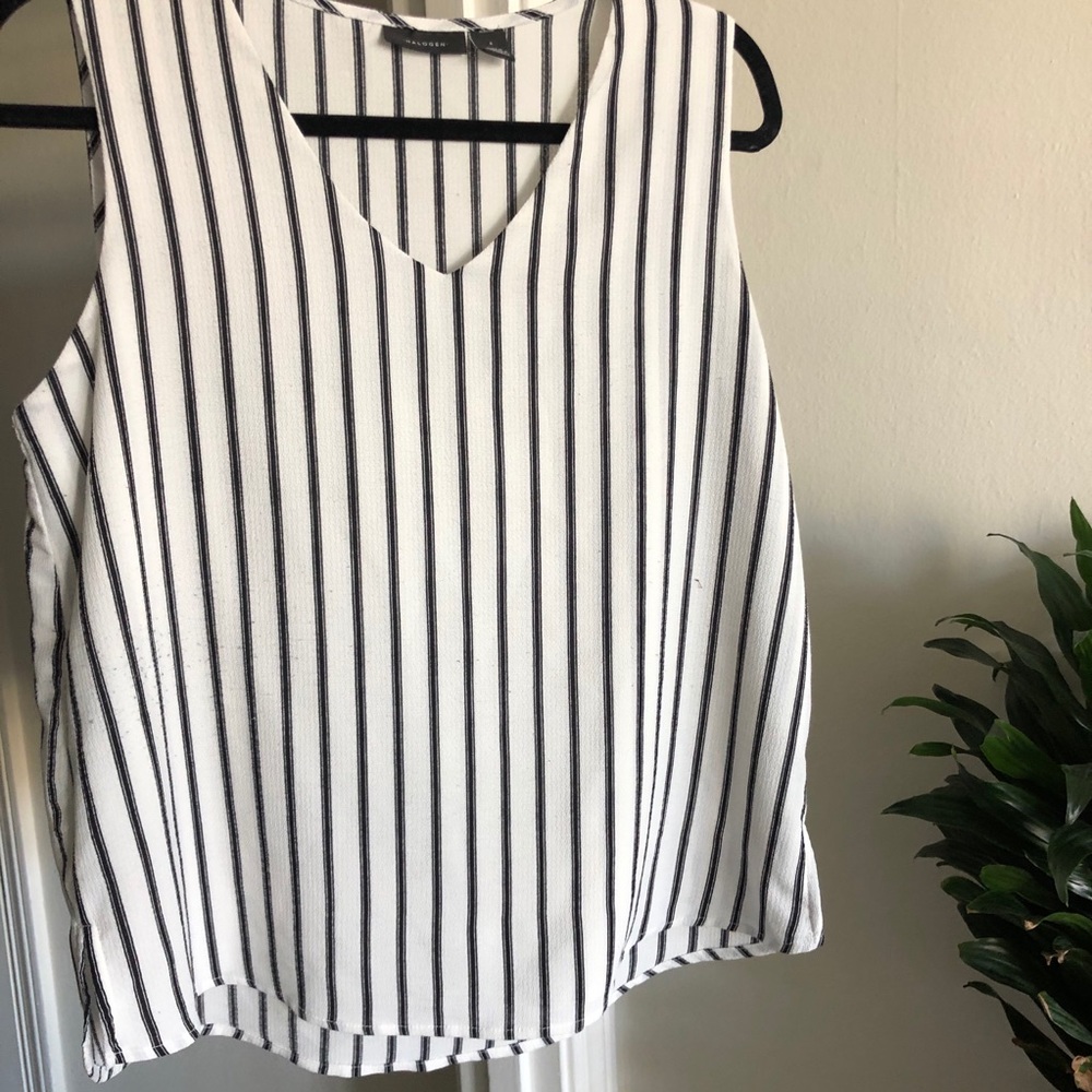 Halogen striped sleeveless top